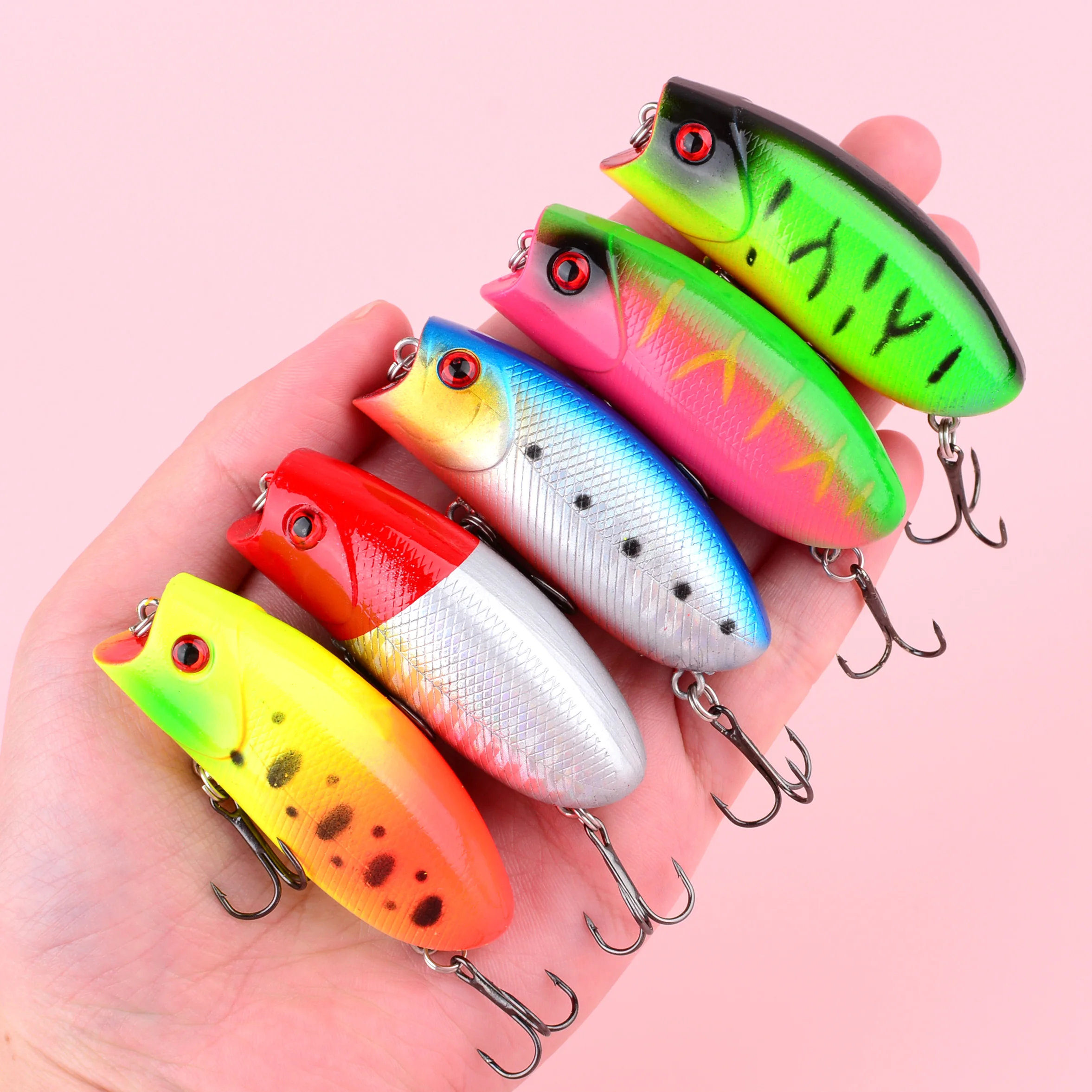 Señuelos Wobbler flotantes de plástico, tipo popper – para pesca - imagen 2