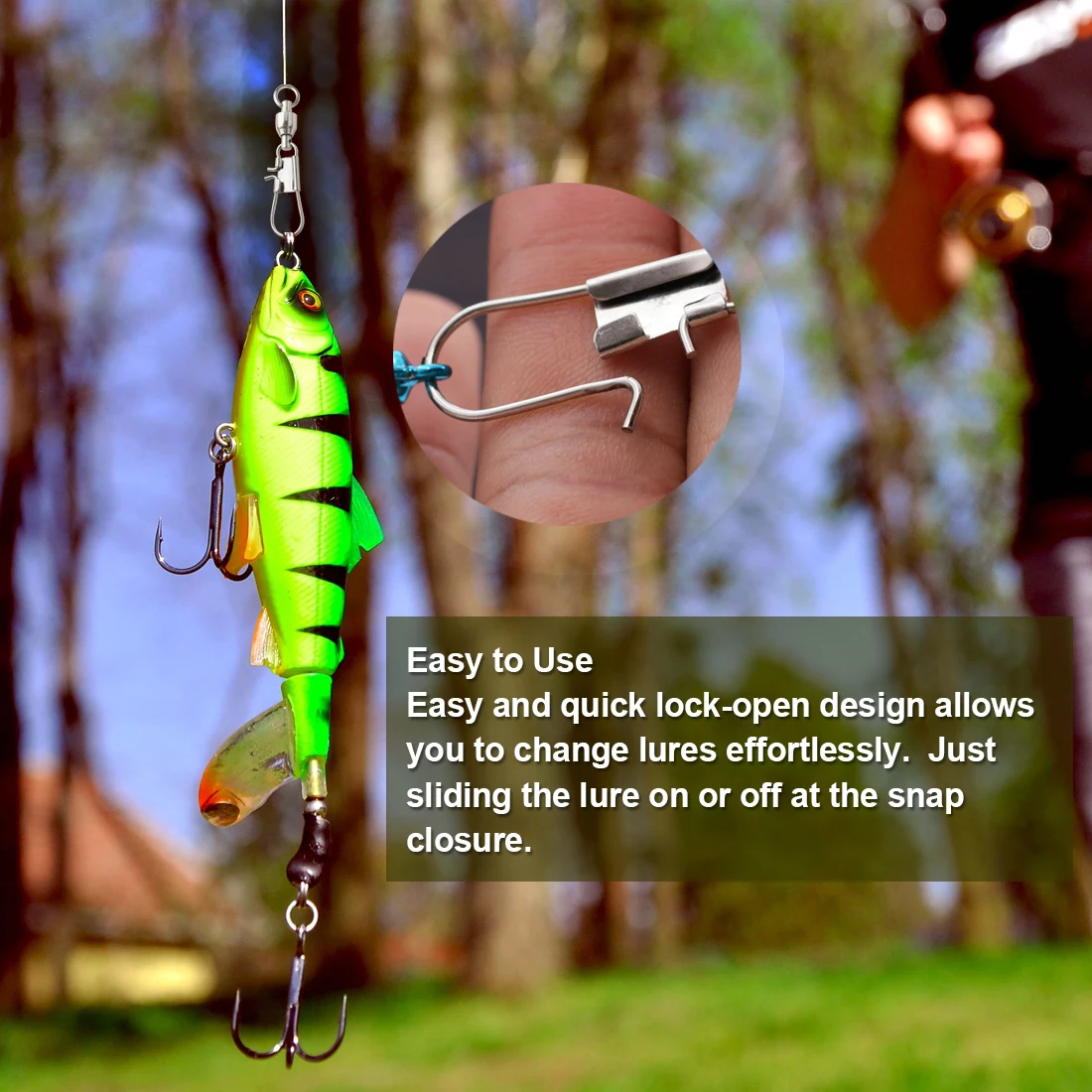 FishTrip Swivel Snap – Acero inoxidable para calamar - imagen 2