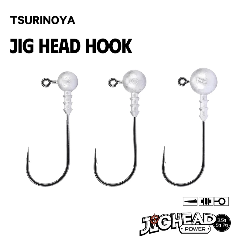 Anzuelo Jig Head TSURINOYA con plomo y púas – para vinilo - imagen 3