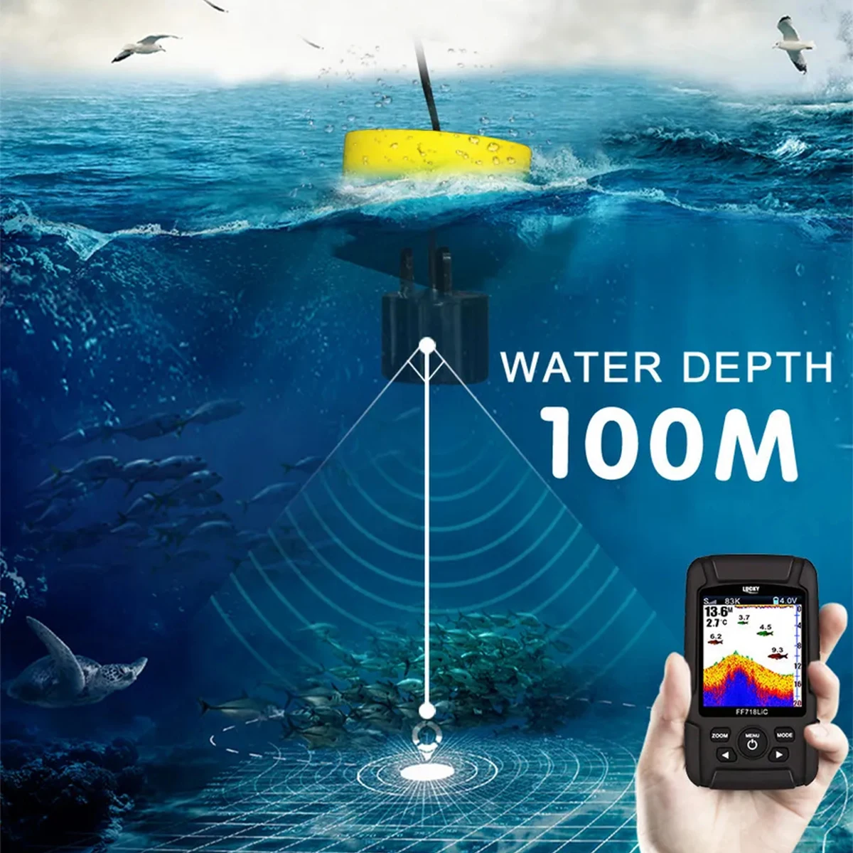 LUCKY FF718LIC buscador de peces portátil con sonar y alarma - imagen 5