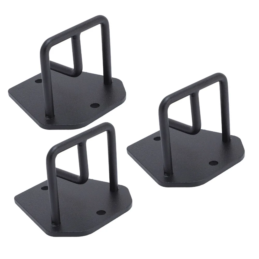 Anclajes de pared negros para bandas de ejercicio, acero al carbono - imagen 4