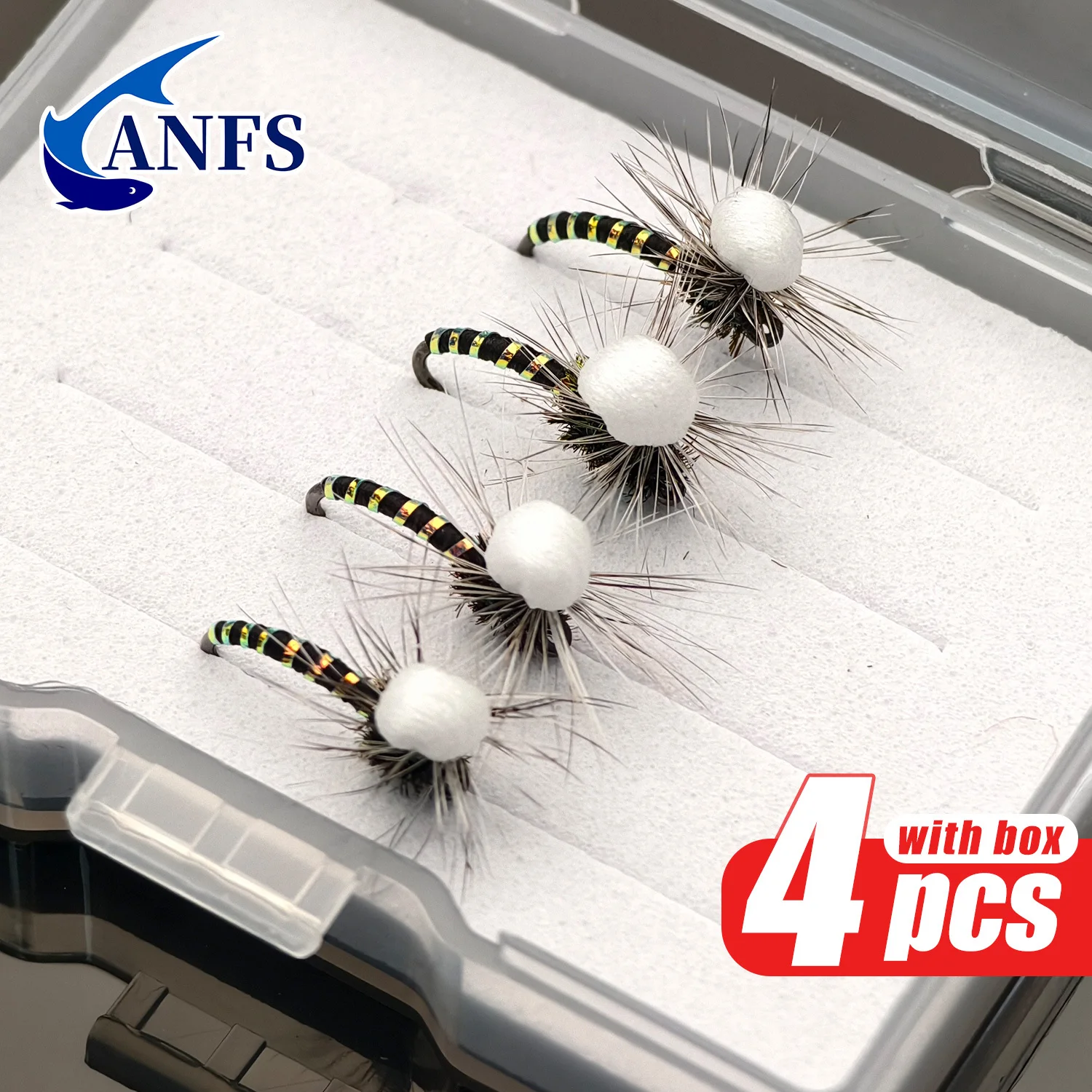 Estilo Zebra Midge en patrón llamativo para morder en superficie