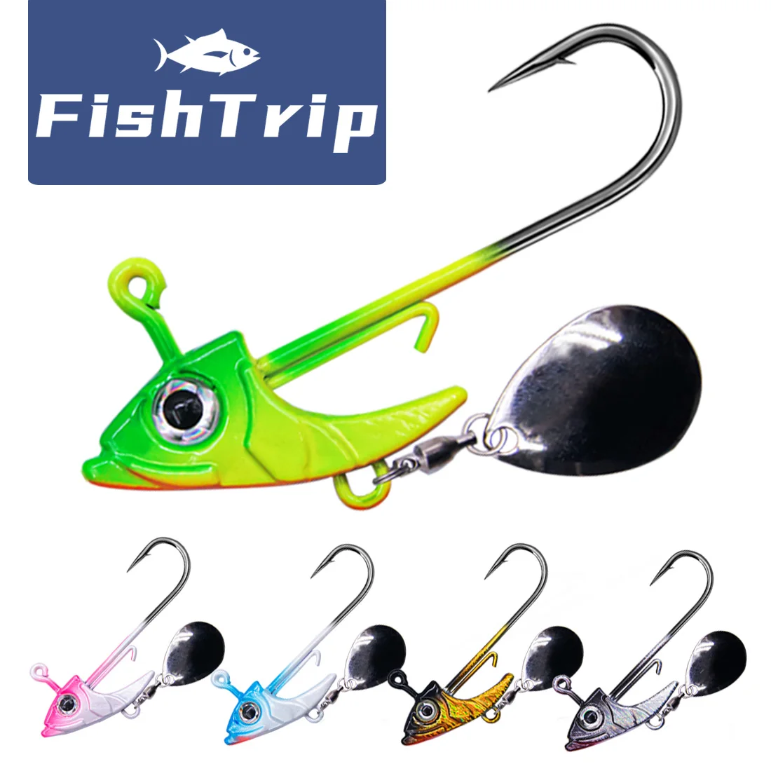 Anzuelo FishTrip Swimbait triangular para vinilo lubina