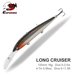 ESFISHING Wobbler 120mm 16g - Bucea 0-3,5m para depredadores