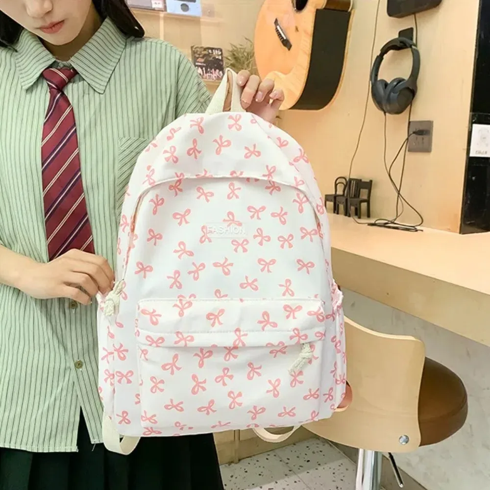 Mochila de nailon para mujer con estampado de lazo y correas ajustables - imagen 5