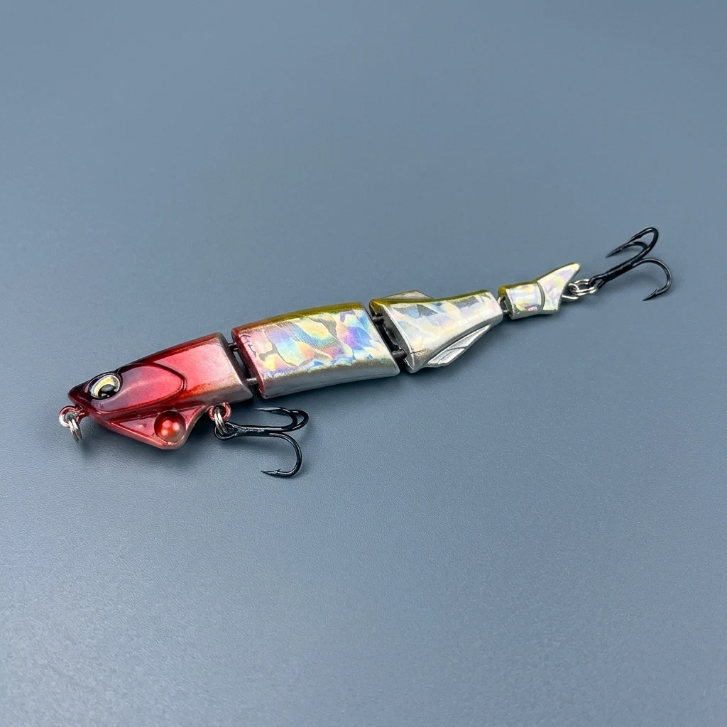 Señuelo minnow para lubina con acción realista y tres articulaciones