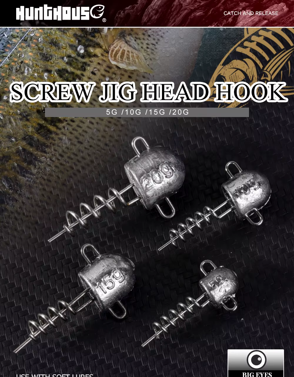 Jig Head instalado en señuelo blando