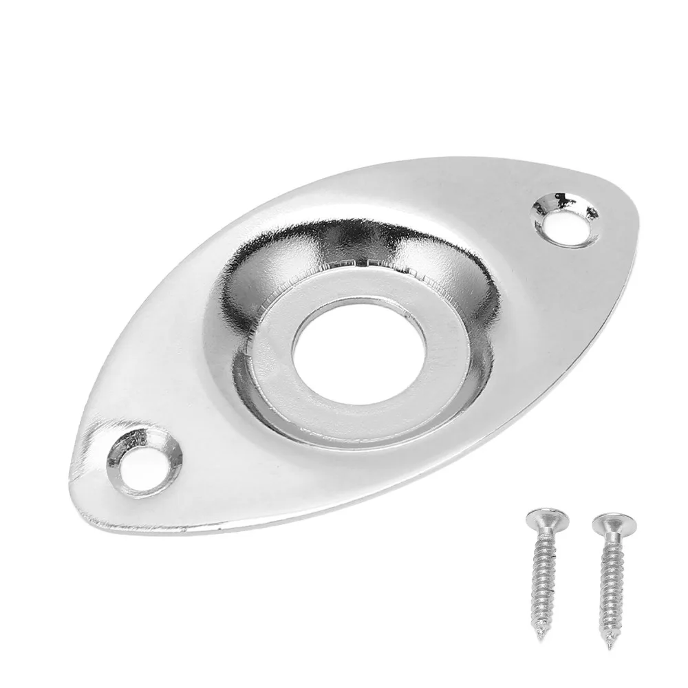 Placa de tornillos de metal plateado para guitarra eléctrica y bajo