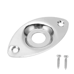 Placa de tornillos de metal plateado para guitarra eléctrica y bajo