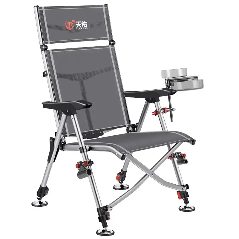 Silla de pesca plegable aluminio portátil y resistente