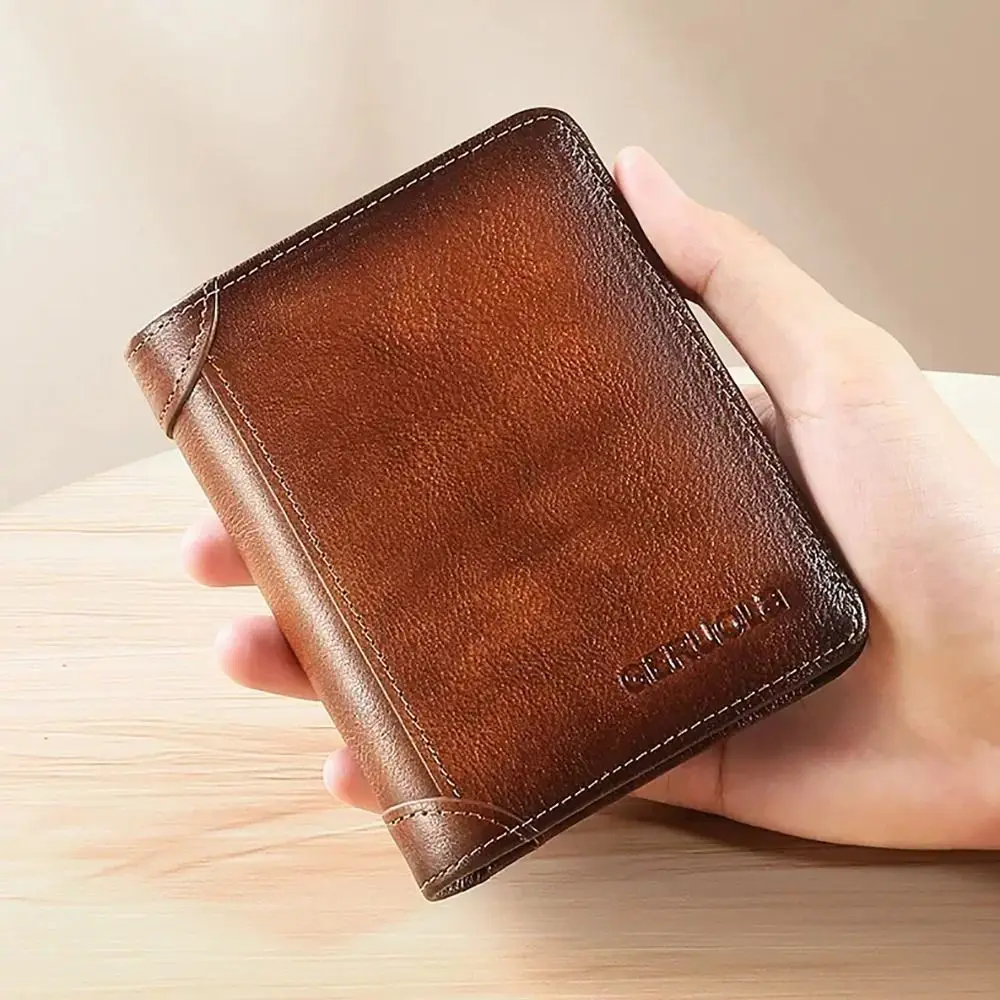 Cartera RFID de cuero PU vintage con cierre seguro y delgada - imagen 5