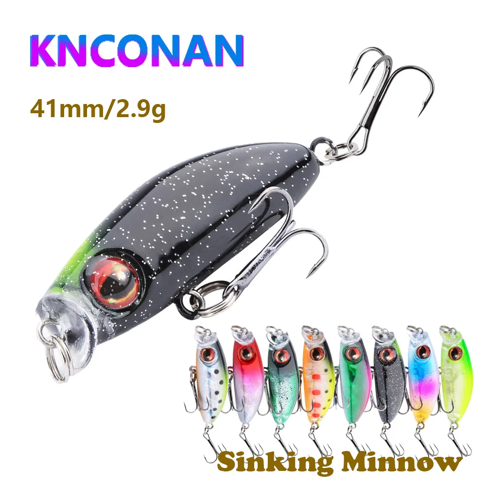 Señuelo Mini Minnow Wobbler de hundimiento lento con ojos 3D - imagen 3