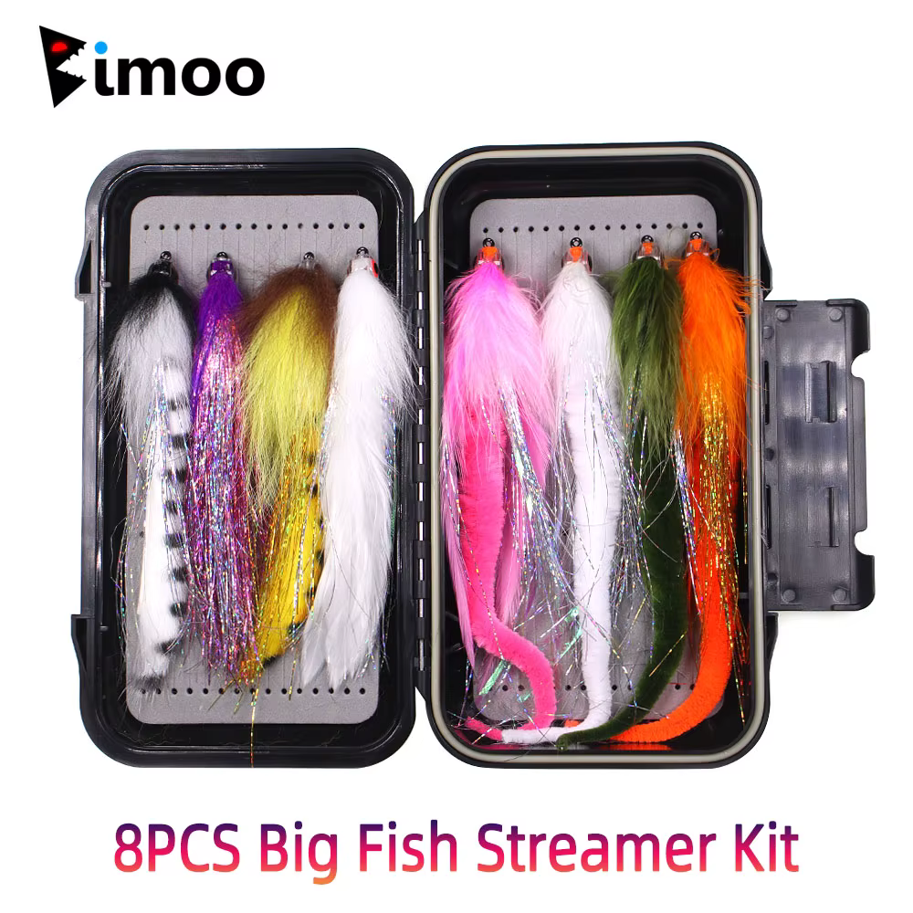 Bimoo 2/0 Streamer Rainbow Zonker para Pike Muskie Bass