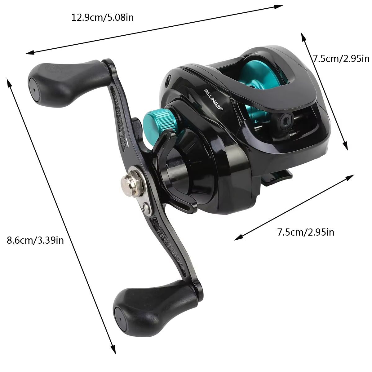 Carrete lubina baitcasting verde - arrastre 8KG mano izq/der - imagen 3