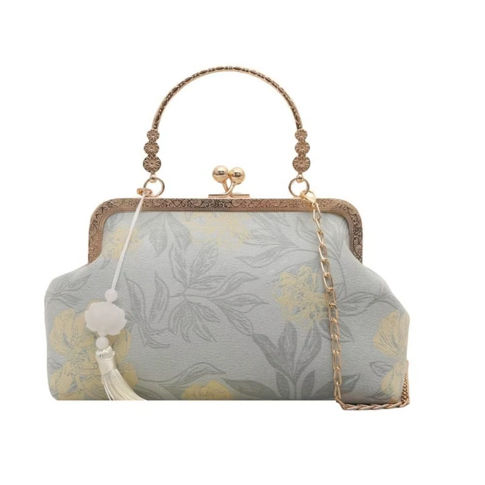 Bolso de hombro bordado retro cuadrado para mujer – Estilo chino en poliéster - imagen 3