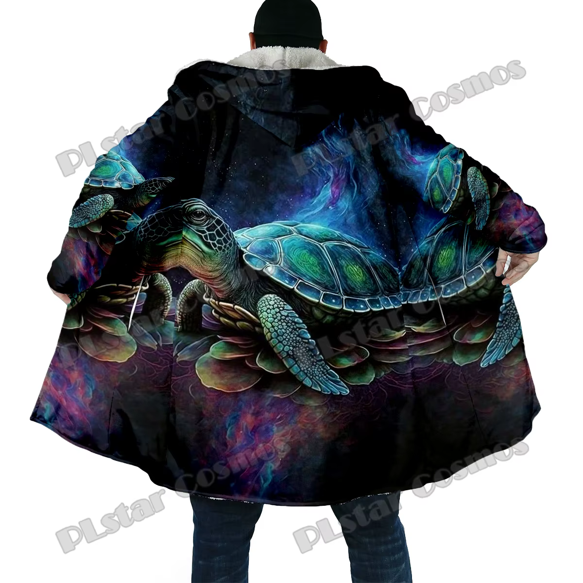 Capa de pesca DP68 con capucha – Abrigo térmico estampado tortuga - imagen 2