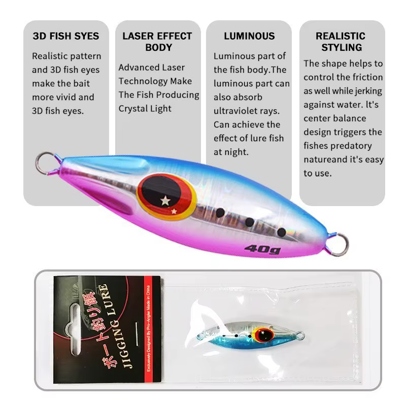 Teaser J72 Slow Bee Luminoso Jig Slow Pitch para agua salada