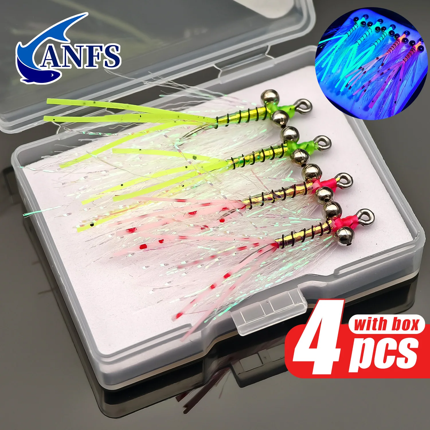 ANFS Crazy Charlies - Moscas para agua salada con caja surtida - imagen 5