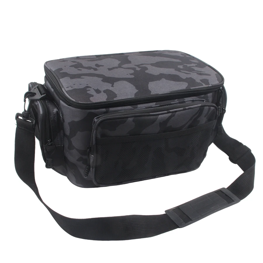 Bolsa de pesca frontal con cremallera y correas