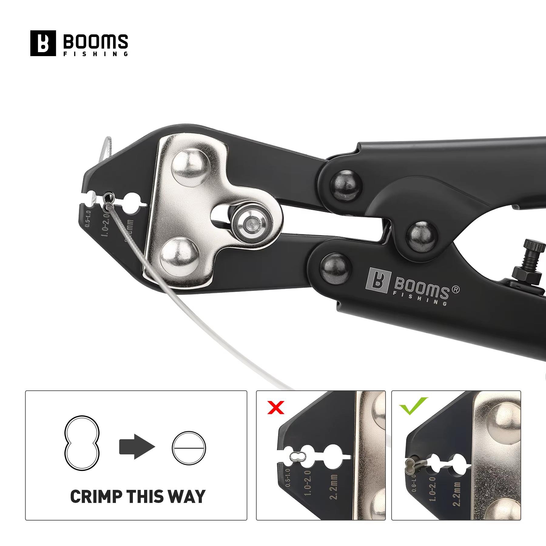 Alicates de Prensado Booms Fishing XW42 para Manga de Sedal - imagen 5
