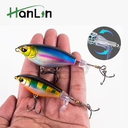 Haanlin 90mm Popper flotante Lucio – Doble hélice cola giratoria