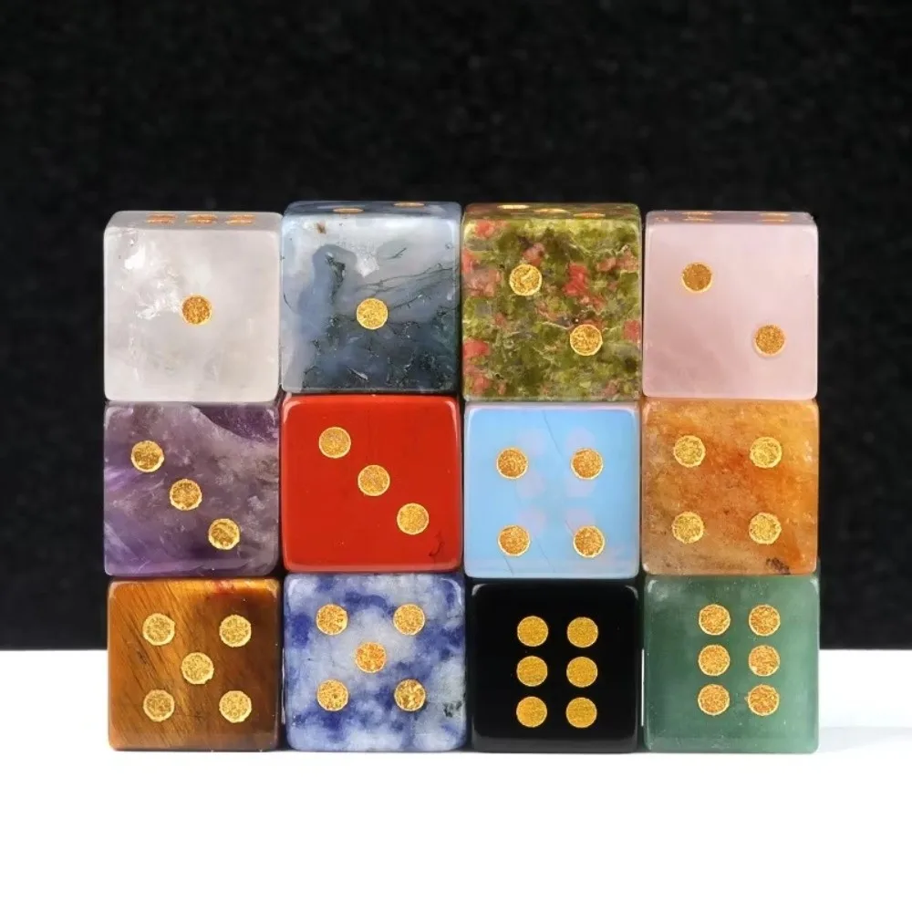 Dado piedra natural cristal de cuarzo para juegos de mesa - imagen 5