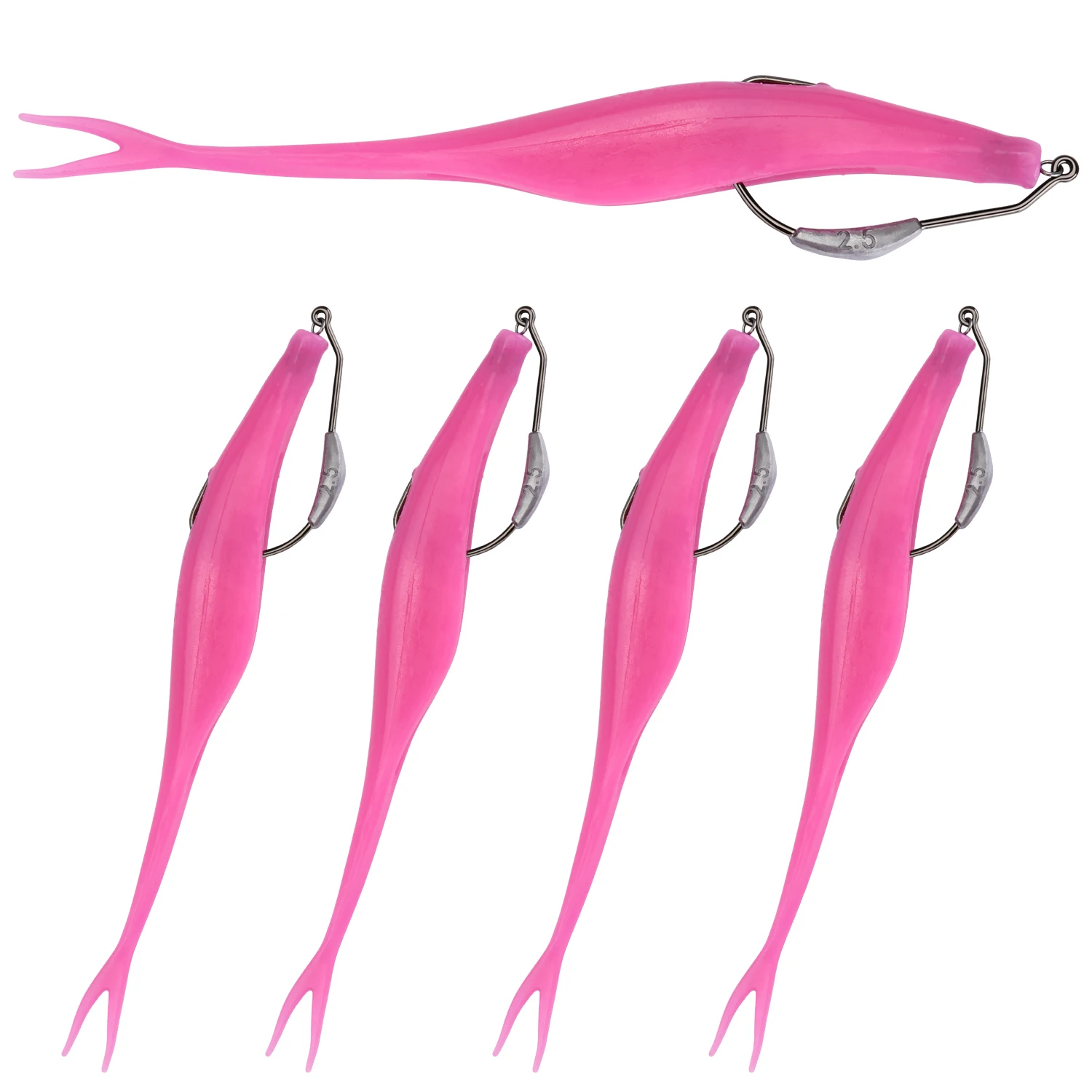 Goture Texa Rig weedless de vinilo rosa con anzuelo sin enganches - imagen 2