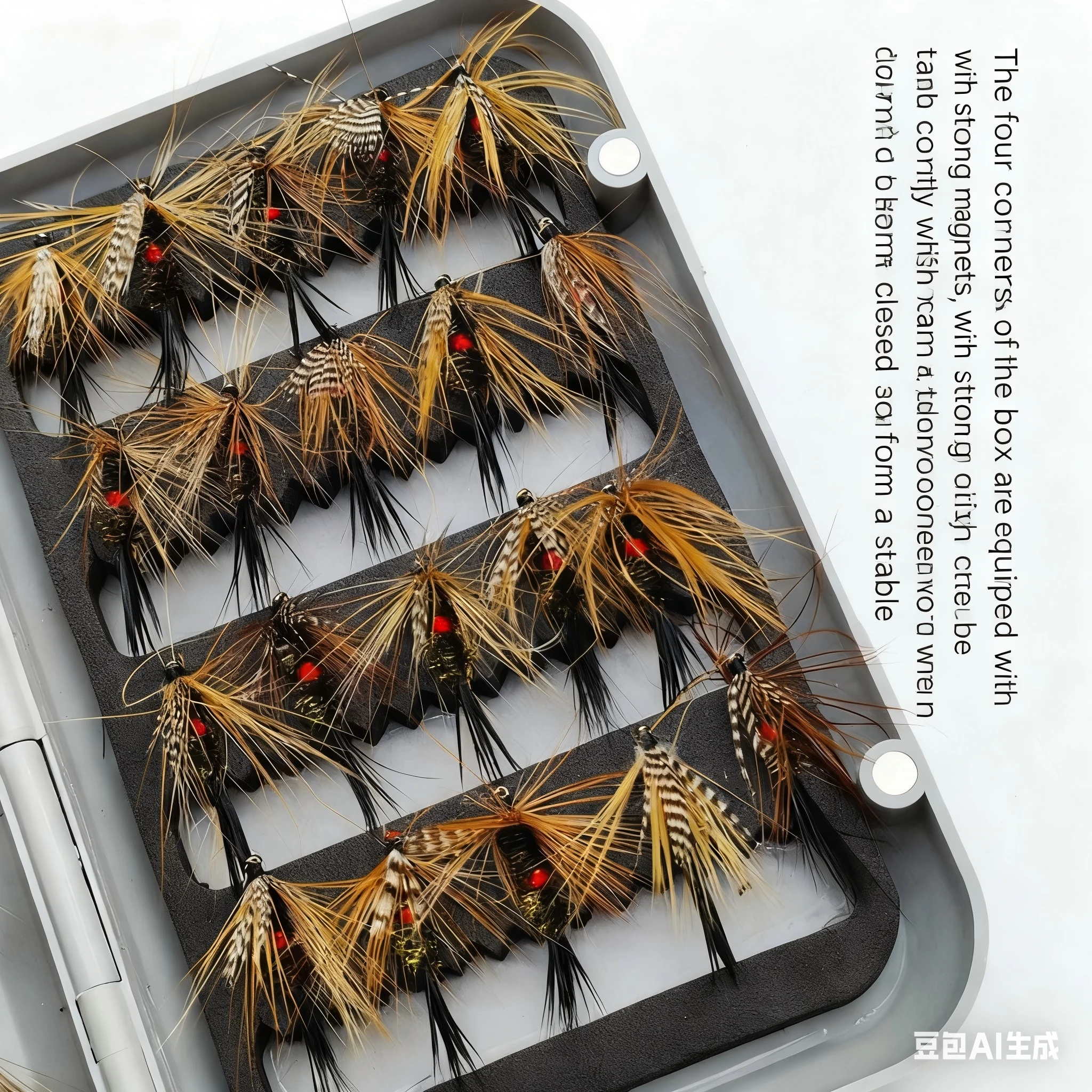 Caja moscas de pesca secas y húmedas para lubina, trucha - imagen 2