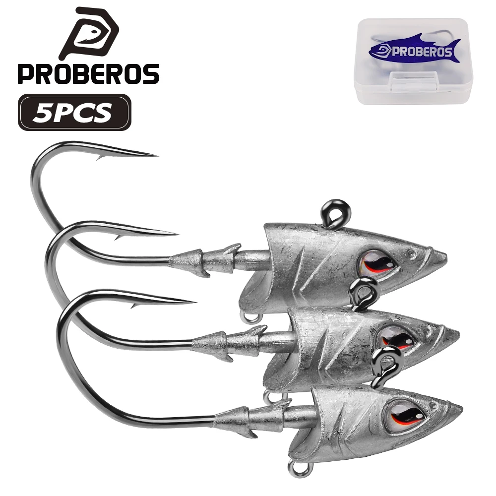 Anzuelos Jig Head 3D Proberos de acero alto carbono para vinilo - imagen 5