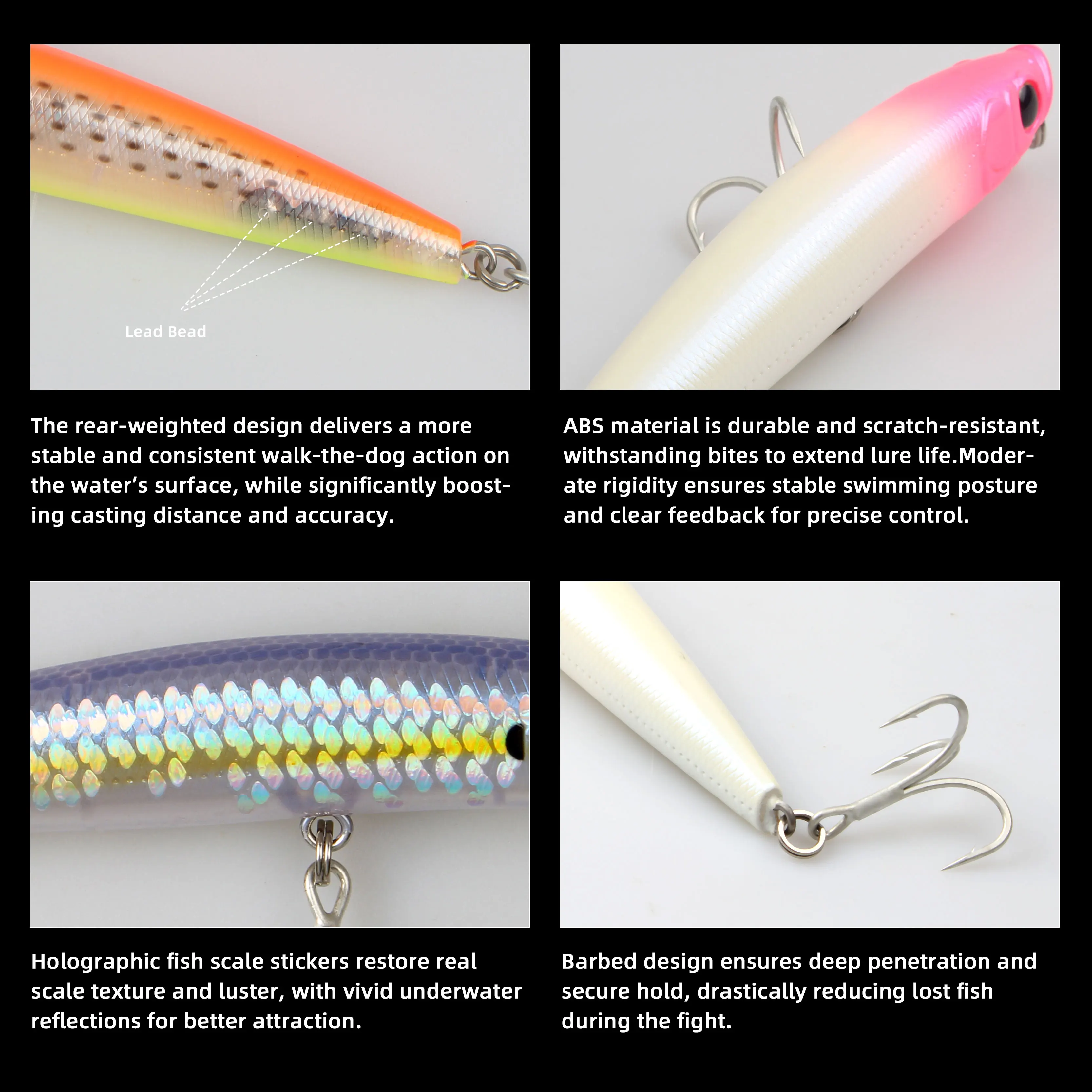 LETOYO Stickbait de superficie Walking Dog para lubina y lucio - imagen 3