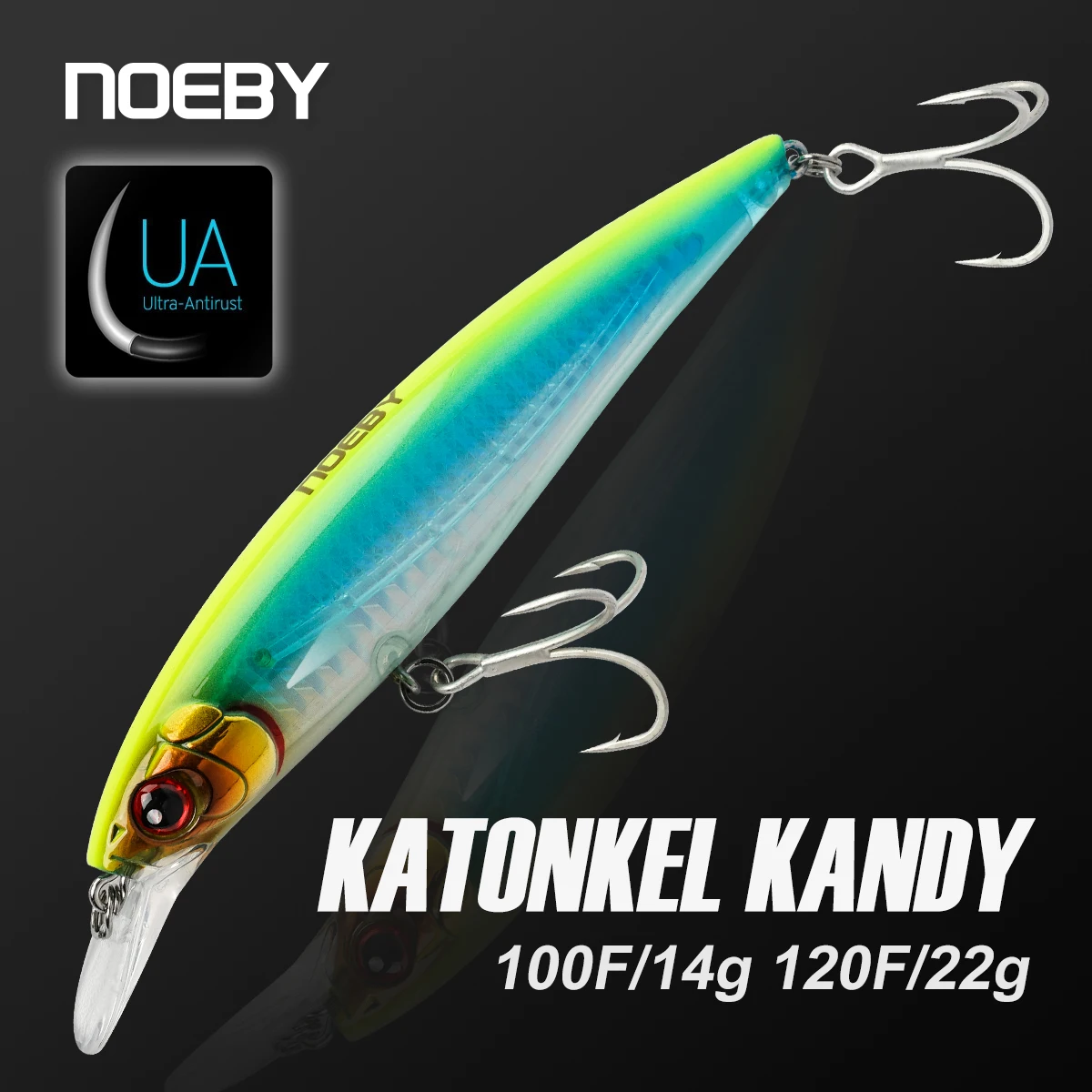 NOEBY Katonkel Kandy Minnow – Jerkbait de buceo para lubina y bonito - imagen 5
