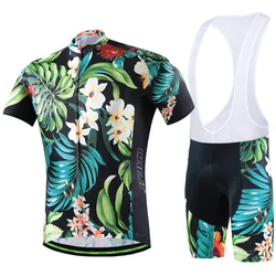 Jersey MTB de manga corta con culote acolchado de gel y tirantes