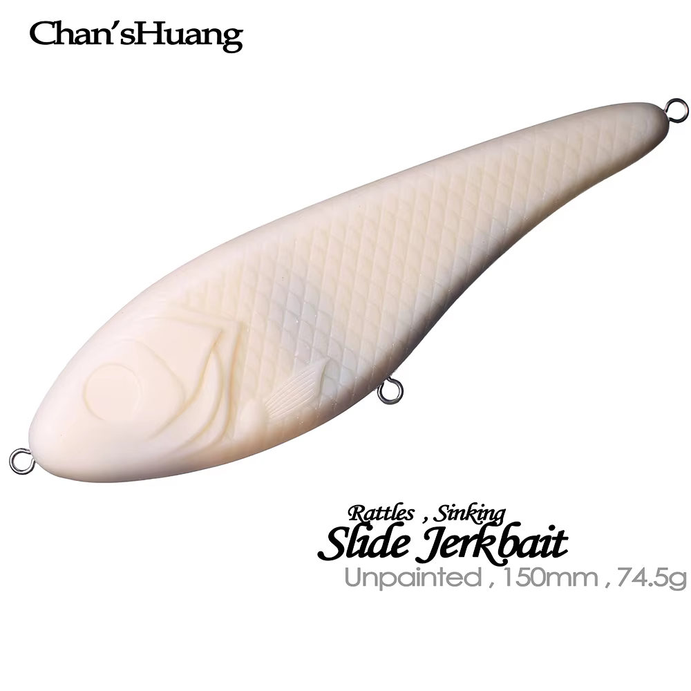 Chan'sHuang Jerkbait en blanco sin pintar señuelo de pesca artesanal - imagen 2