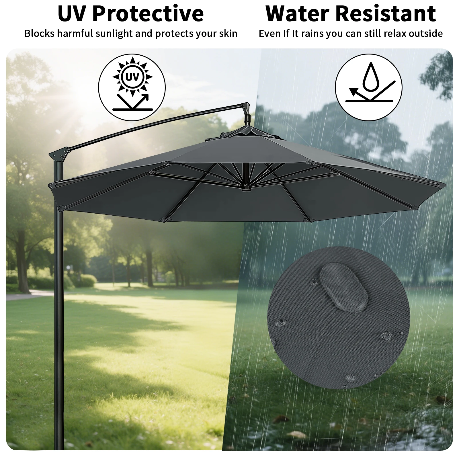 Sombreo pesca impermeable – Cobertura UV 6 pliegues anti-lluvia - imagen 3