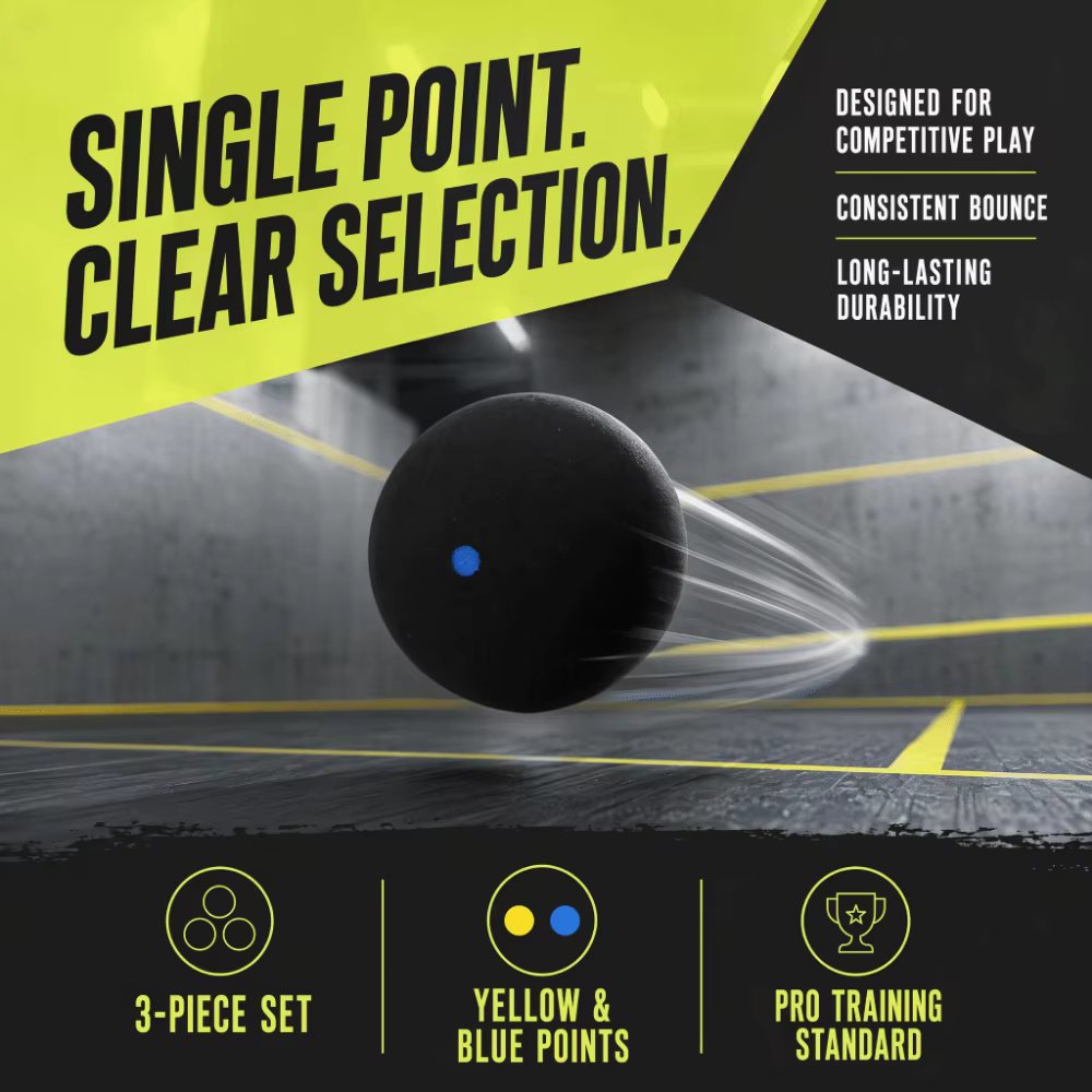 Pelotas de squash de baja velocidad con punto amarillo para entrenar - imagen 5