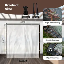 Goture Lona Transparente Impermeable Gruesa para Exteriores y Jardín
