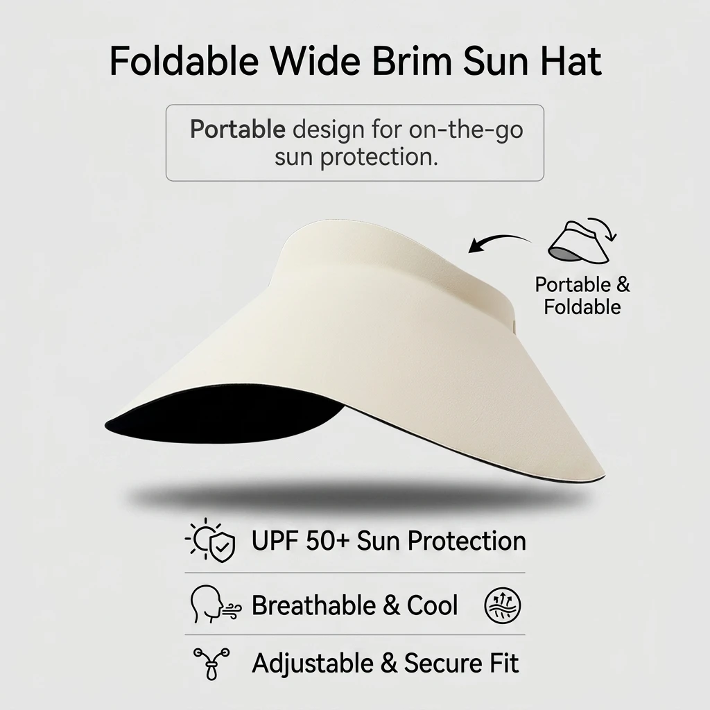 Gorra de pesca plegable de ala ancha transpirable, secado rápido - imagen 4