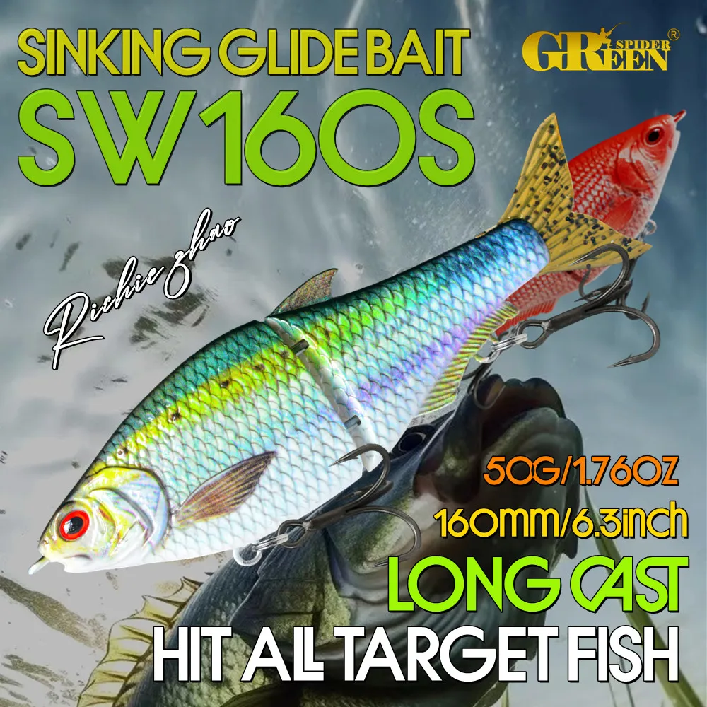 Greenspider Glide Swimbait – Señuelo de silicona hundido para lucio - imagen 4