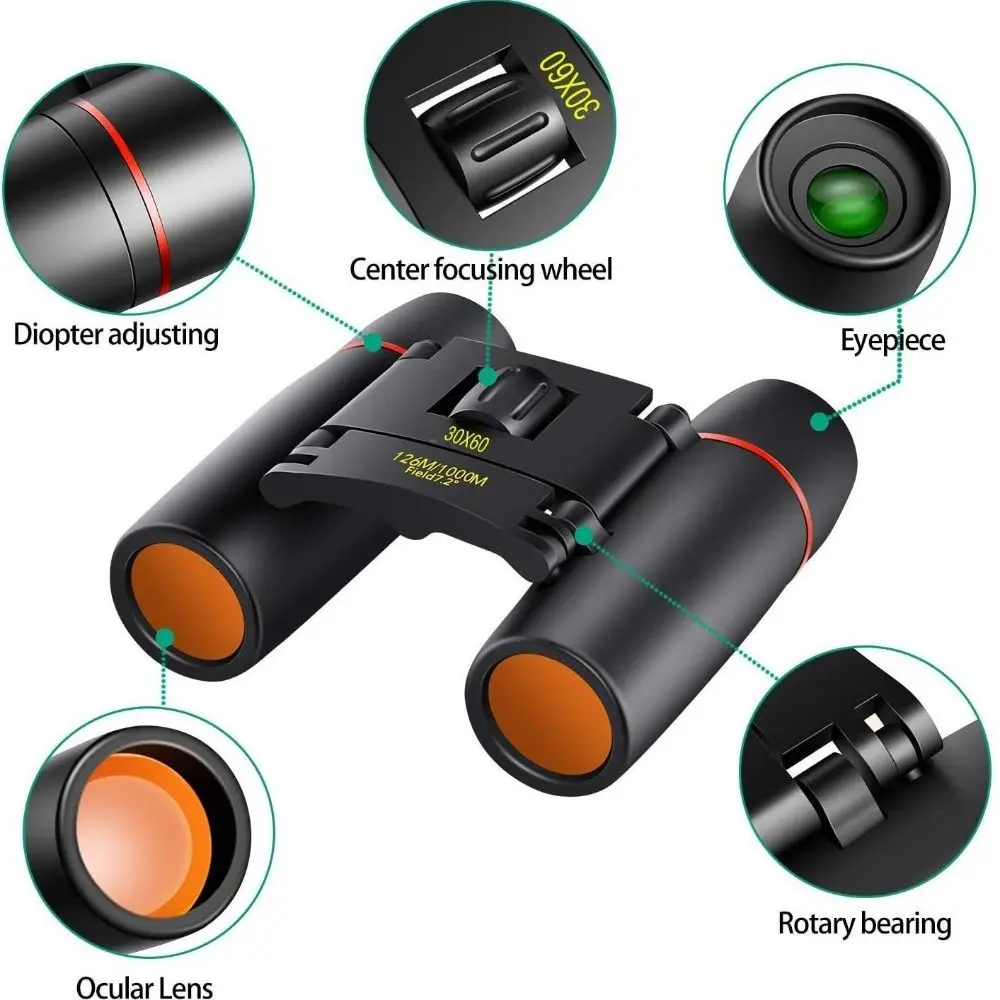 Binoculares HD con zoom y visión nocturna, portátiles e impermeables - imagen 5