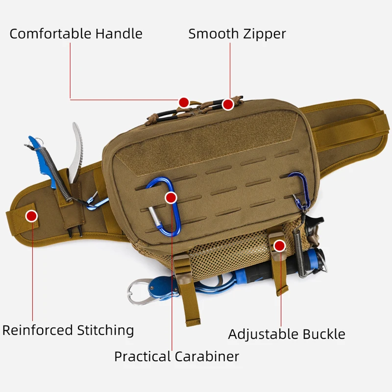 Bolsa táctica de pesca con cinturón portátil para señuelos