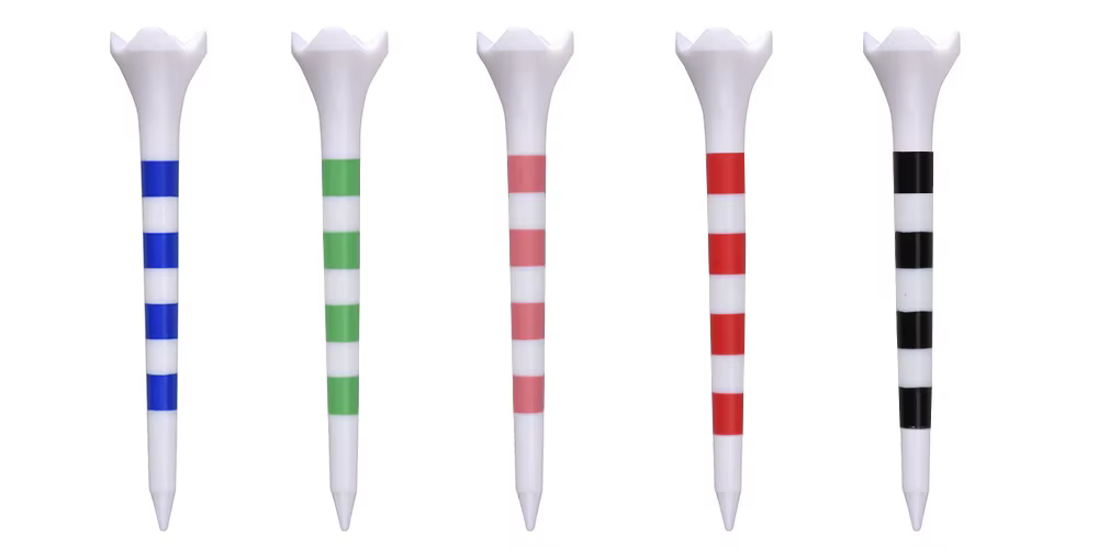 Soportes de golf con rayas apilados