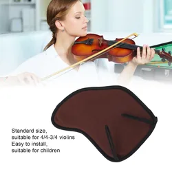 Funda de algodón para violín café/rojo con almohadilla y mentonera