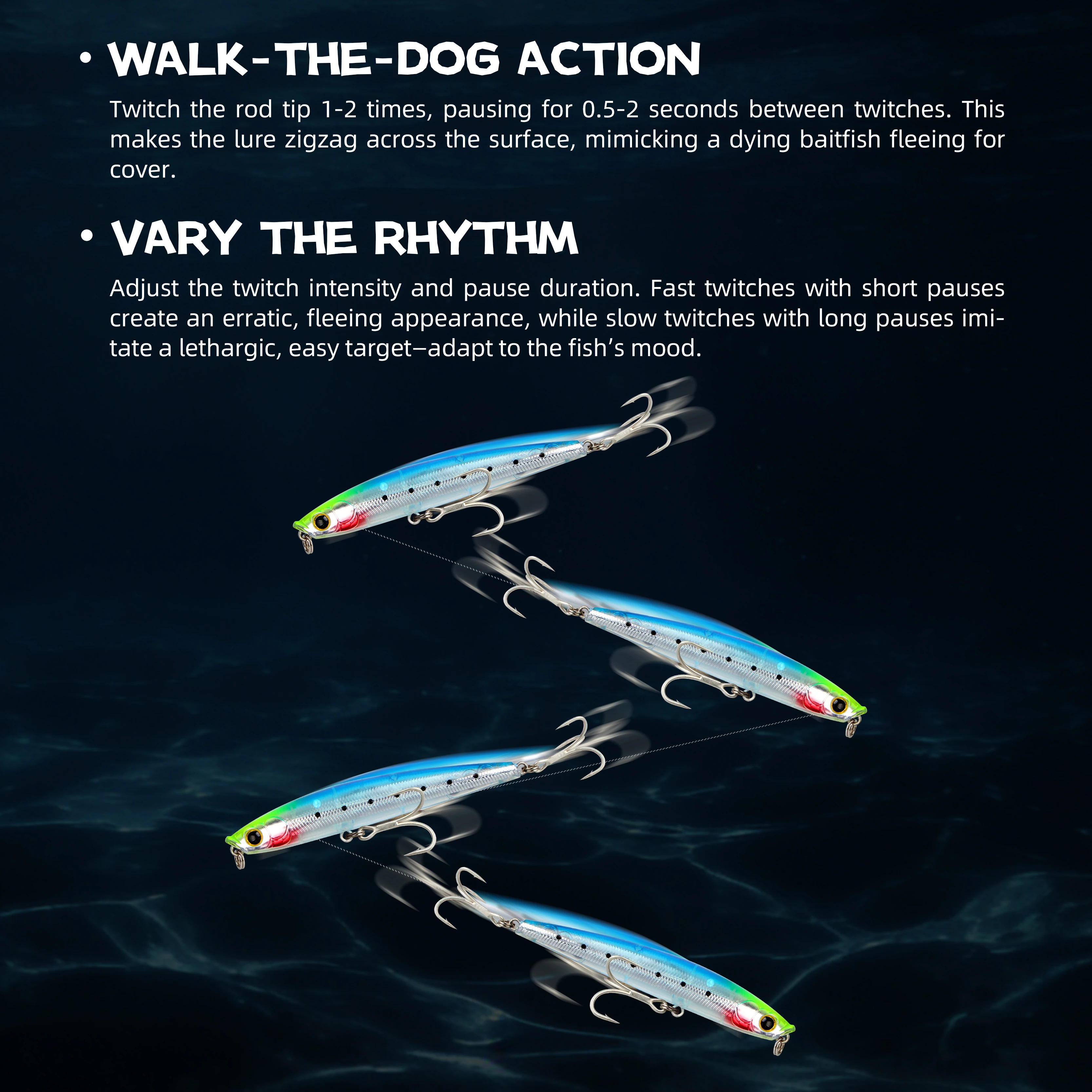 LETOYO Stickbait de superficie Walking Dog para lubina y lucio - imagen 4