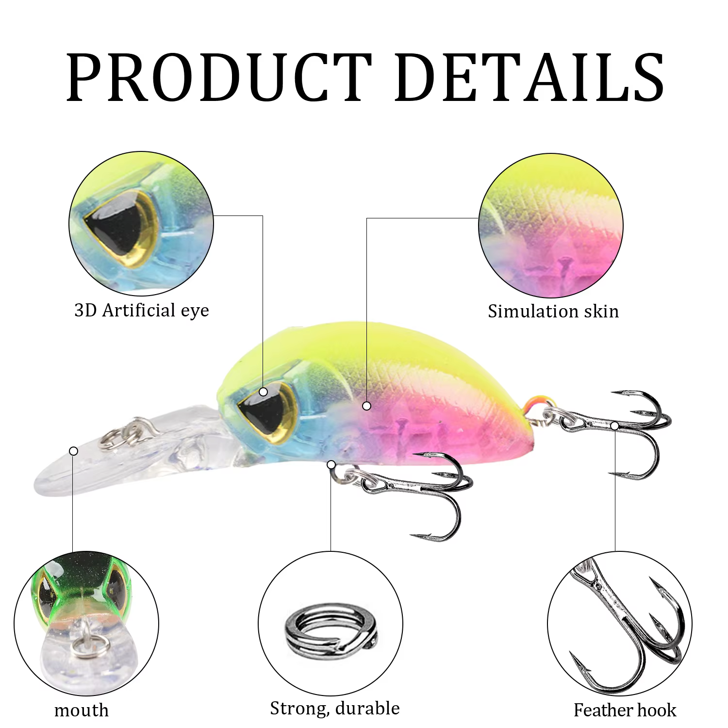 Señuelo Minnow flotante Japan Hot 5.5 cm para lubina y lucio - imagen 4