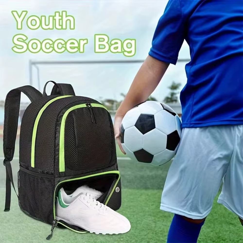 Bolsa fútbol impermeable con soporte pelota y compartimento zapatos - imagen 4