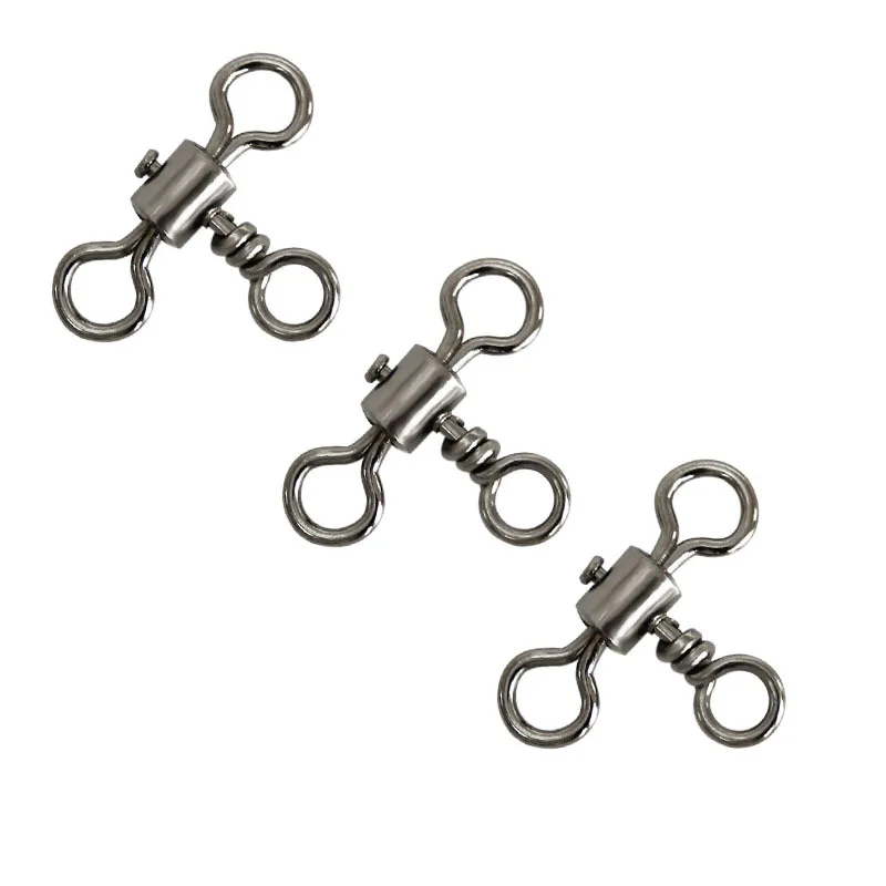 Conectores giratorios 3 vías con anilla dividida para pesca - imagen 2