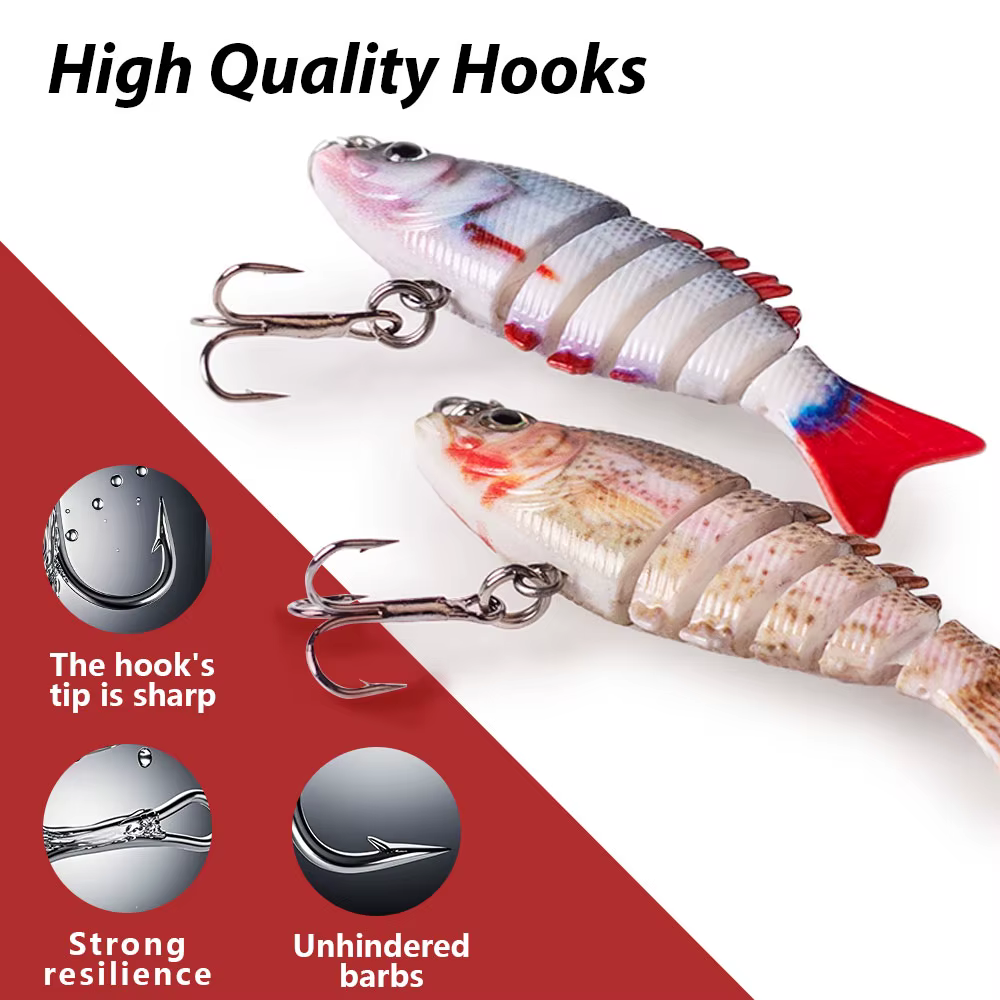 Hanlin Kunstaas Swimbait articulado 5 cm 2,5 g 6 segmentos para bass - imagen 2