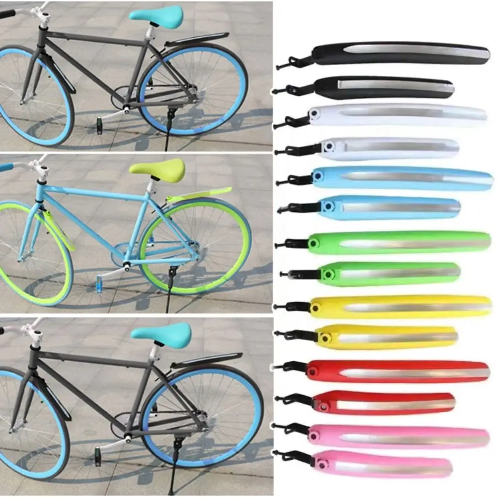 Guardabarros bicicleta multicolor delantero trasero plástico universal - imagen 3