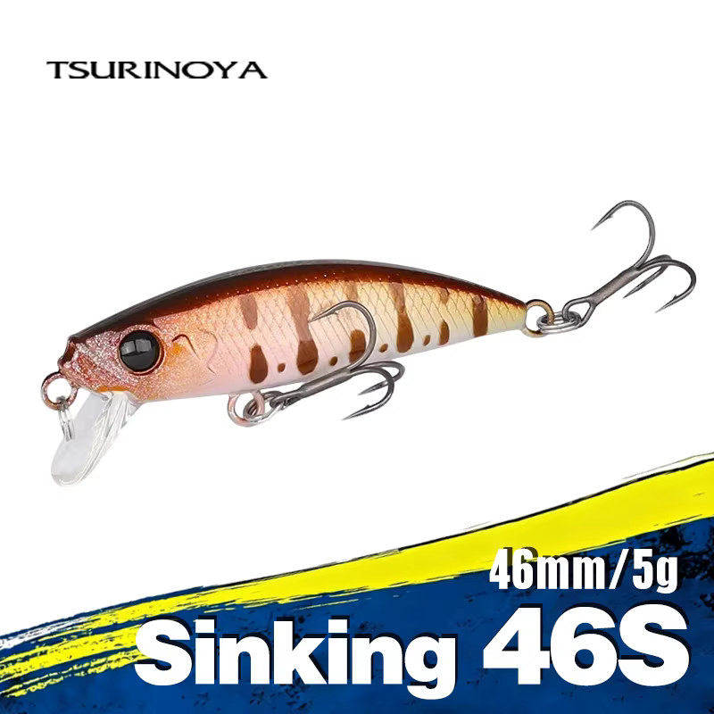 TSURINOYA 46S Minnow Intruder hundimiento 5g 46mm Trucha Pike Perca Rockfish