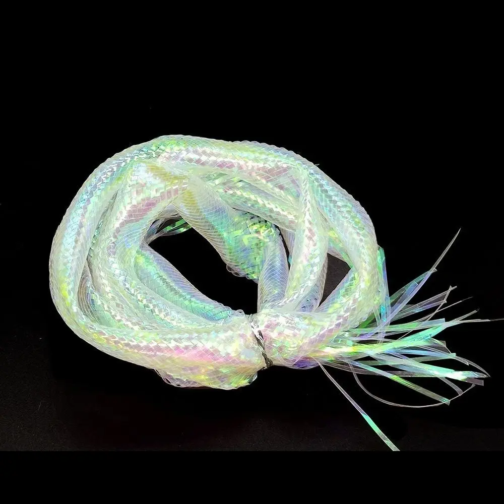 Señuelo para pesca con mosca blanco perla Maylor – tubo trenzado - imagen 3